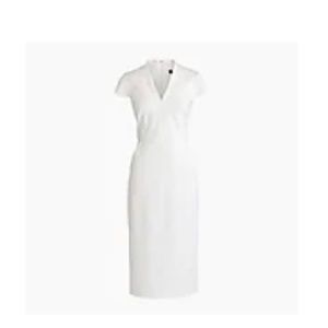 V-neck sheath dress white JCrew 00